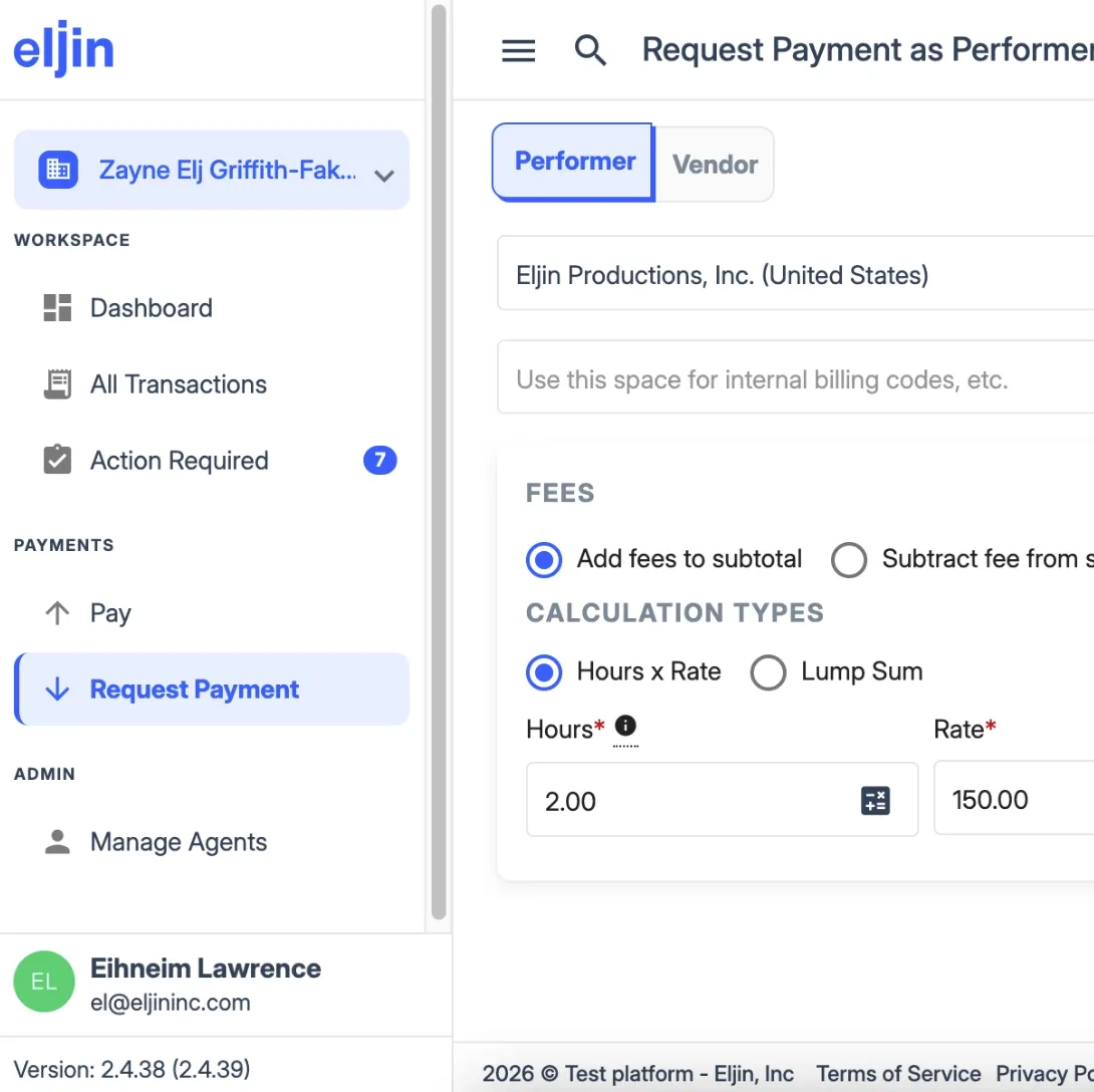 Eljin request payment